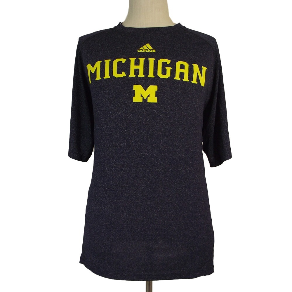 Adidas Michigan Wolverines shirt Men's XL extra large Grey climalite Dri-Fit